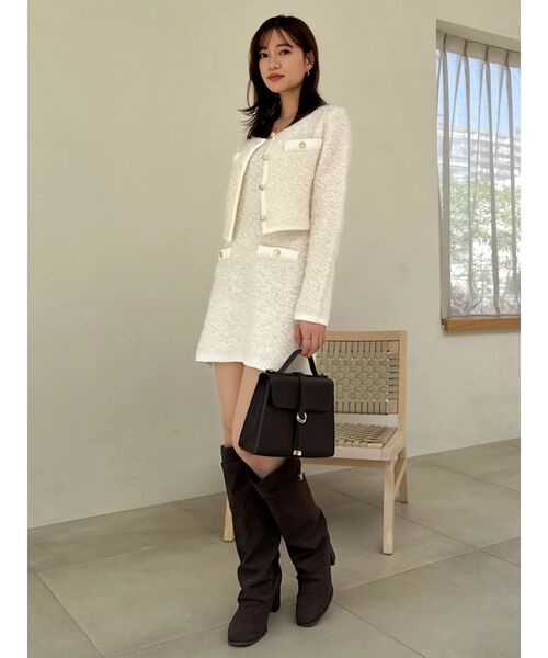 dazzlin（ダズリン）の「【セット対応】ヘアリーニットミニワンピース（ワンピース・レディース・オフホワイト/グレー/チャコールグレー/ピンク・FREE）」の15枚目の写真