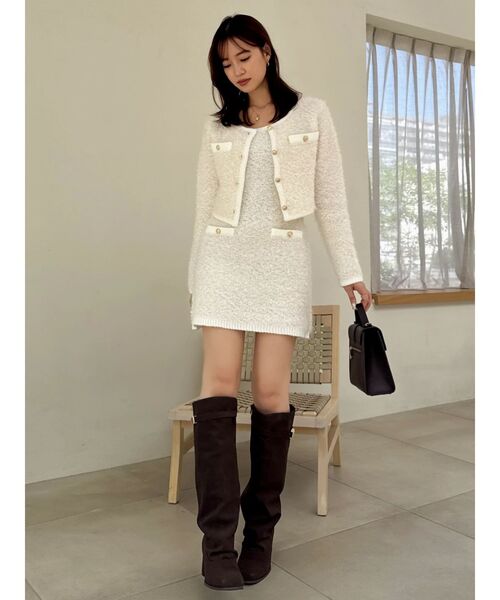 dazzlin（ダズリン）の「【セット対応】ヘアリーニットミニワンピース（ワンピース・レディース・オフホワイト/グレー/チャコールグレー/ピンク・FREE）」の17枚目の写真