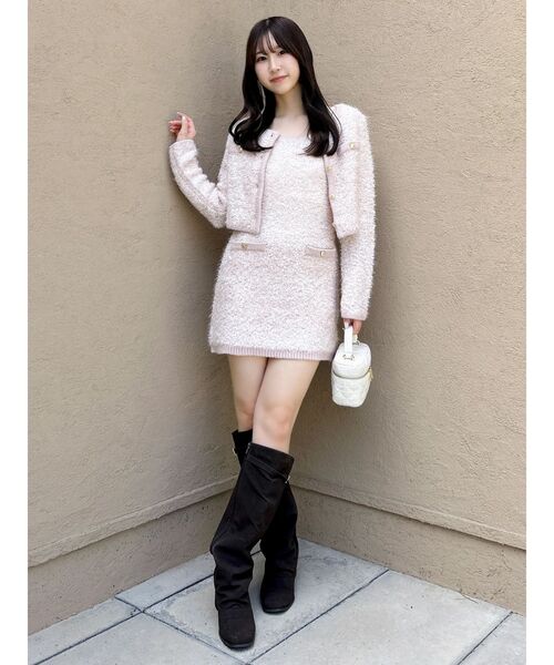 dazzlin（ダズリン）の「【セット対応】ヘアリーニットミニワンピース（ワンピース・レディース・オフホワイト/グレー/チャコールグレー/ピンク・FREE）」の21枚目の写真