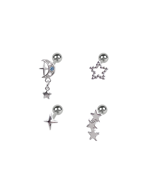 VVV（ブイブイブイ）の「[SET] キュービックスター銀河ピアス（ピアス（両耳用）・レディース・ホワイト/ピンク/ブルー・FREE）」の3枚目の写真