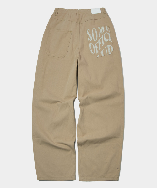 SOME PLACE（サムプレイス）の「レタリングプリントベーシックバルーンフィットワイドコットンパンツ[ベージュ]（その他パンツ・レディース・ベージュ・FREE）」の3枚目の写真
