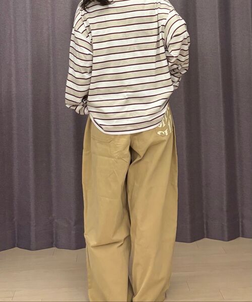SOME PLACE（サムプレイス）の「レタリングプリントベーシックバルーンフィットワイドコットンパンツ[ベージュ]（その他パンツ・レディース・ベージュ・FREE）」の8枚目の写真