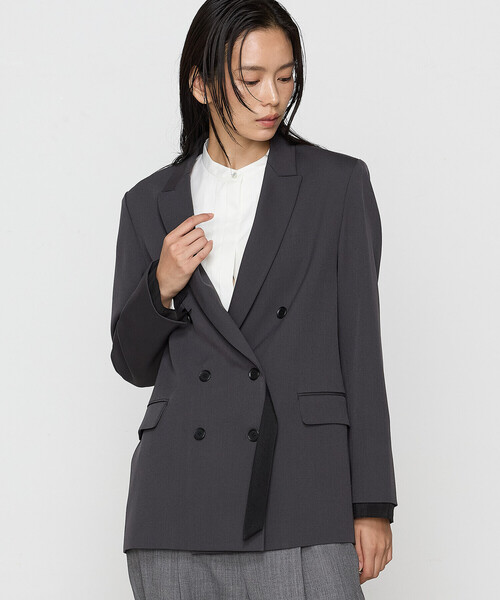 COMME CA(コムサ)の「〔 Sサイズ 〕 ツイステッドドビーカルゼ ジャケット(テーラードジャケット・レディース・チャコール・5号)」の5枚目の写真