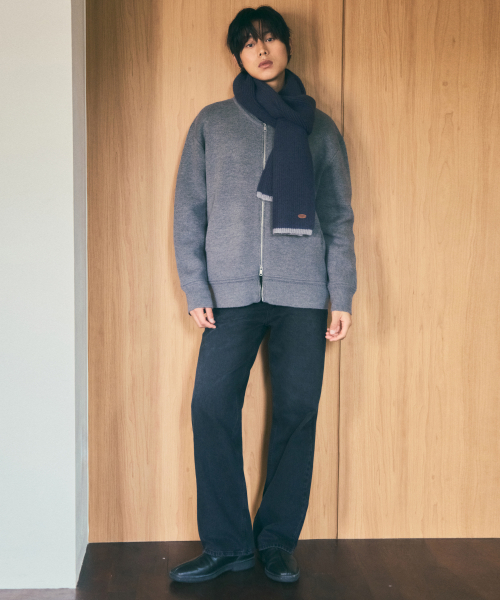 WEDNESDAY OASIS（ウェンズデーオアシス）の「バスティウールブレンドツーウェイニットジップアップ_CHARCOAL(WC25-KN42)（カーディガン/ボレロ・メンズ・チャコール・MEDIUM/LARGE）」の2枚目の写真