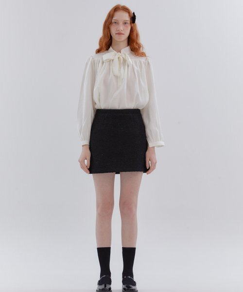 DAY A-LINE WOOL SKIRT_BLACK