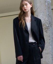 2ボタンオーバーサイズシングルブレザー[ブラック]