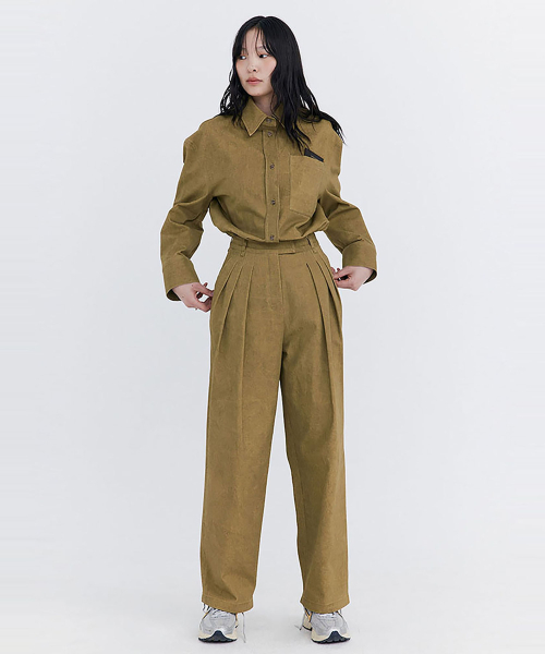 WNDERKAMMER（ブンダーカンマー）の「オープンポイントウォッシングシャツ_カーキ（シャツ/ブラウス・レディース・その他・SMALL/MEDIUM）」の5枚目の写真