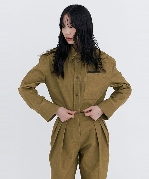WNDERKAMMER（ブンダーカンマー）の「オープンポイントウォッシングシャツ_カーキ（シャツ/ブラウス・レディース・その他・SMALL/MEDIUM）」の8枚目の写真