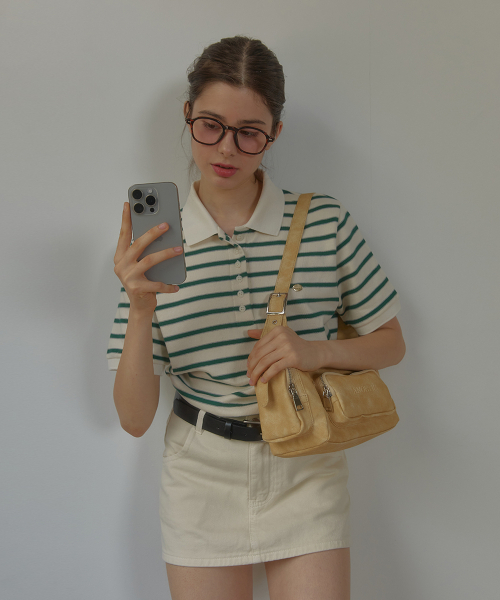 ANOETIC(アノエティック)の「ANC STRIPE RUGBY HALF T-SHIRT_IVORY(Tシャツ/カットソー・レディース・アイボリー・FREE)」の3枚目の写真