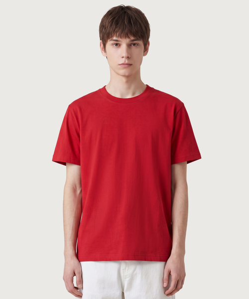 TOPBOY(トップボーイ)の「スタンダードフィット コマサ 20番手 半袖Tシャツ レッド(Tシャツ/カットソー・レディース・レッド・XX-LARGE/XXX-LARGE/LARGE/MEDIUM/SMALL/X-LARGE)」の1枚目の写真