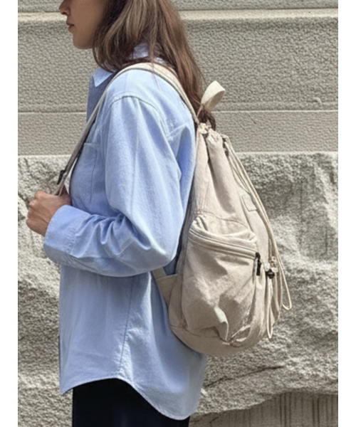 Salad bowls（サラダボール）の「LIGHT STREET SMALL BACKPACK [BEIGE]（バックパック/リュック・レディース・Beige・FREE）」の4枚目の写真