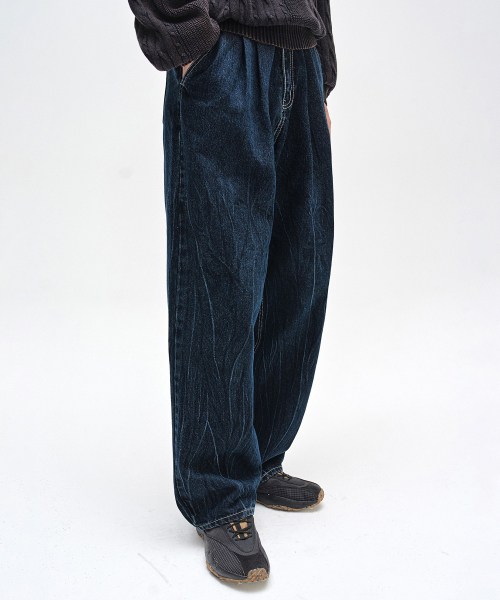 DECET(デケト)の「Dawn 2Pleats Wide Jeans DCPT007CRDBlue(デニムパンツ・レディース・その他・26/28/30/32/34)」の2枚目の写真