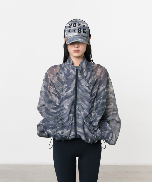 THREE TO EIGHTY(スリートゥエイティー)の「ROPE CAMO SHEER WINDBREAKER KHAKI(ナイロンジャケット・レディース・その他・FREE)」の1枚目の写真