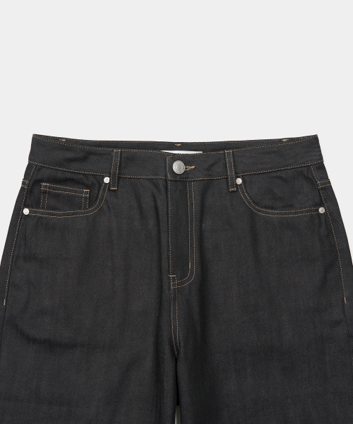 EXCONTAINER(エックスコンテナ)の「セミワイドローデニムパンツ(RAW BLACK)(デニムパンツ・メンズ・その他・SMALL/MEDIUM/LARGE/X-LARGE)」の3枚目の写真
