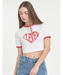 ハートリンガークロップTシャツ[レッド]
