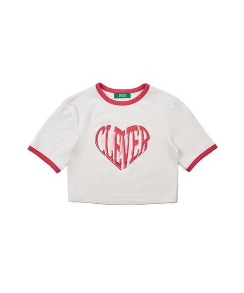 CLEVER FIELD（クレバーフィールド）の「ハートリンガークロップTシャツ[レッド]（Tシャツ/カットソー・レディース・その他・SMALL/MEDIUM）」の3枚目の写真
