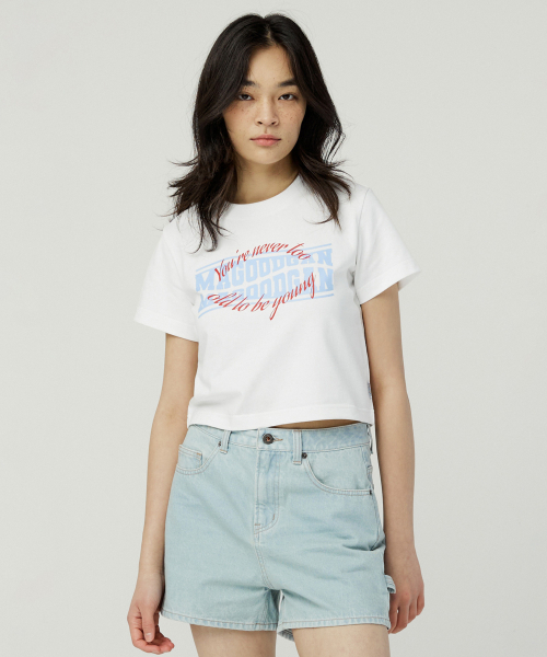 MAGOODGAN(メックウッドガン)の「ルディア 3622 フェイマスセイング スリムフィット オフホワイト クロップ半袖Tシャツ(Tシャツ/カットソー・レディース・その他・MEDIUM/SMALL)」の1枚目の写真