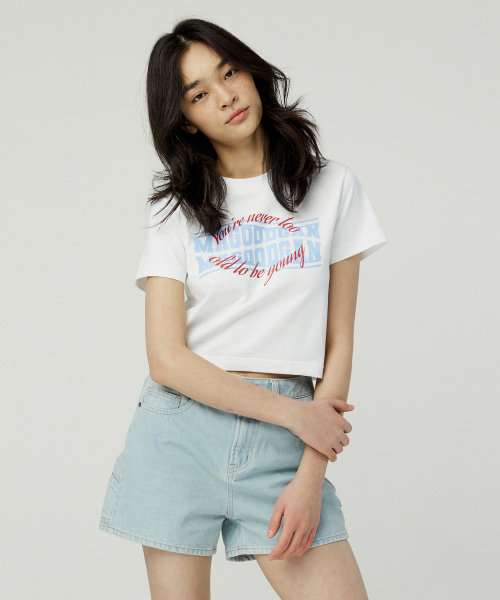 MAGOODGAN(メックウッドガン)の「ルディア 3622 フェイマスセイング スリムフィット オフホワイト クロップ半袖Tシャツ(Tシャツ/カットソー・レディース・その他・MEDIUM/SMALL)」の2枚目の写真