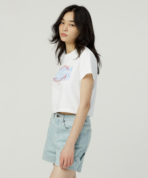 MAGOODGAN(メックウッドガン)の「ルディア 3622 フェイマスセイング スリムフィット オフホワイト クロップ半袖Tシャツ(Tシャツ/カットソー・レディース・その他・MEDIUM/SMALL)」の3枚目の写真