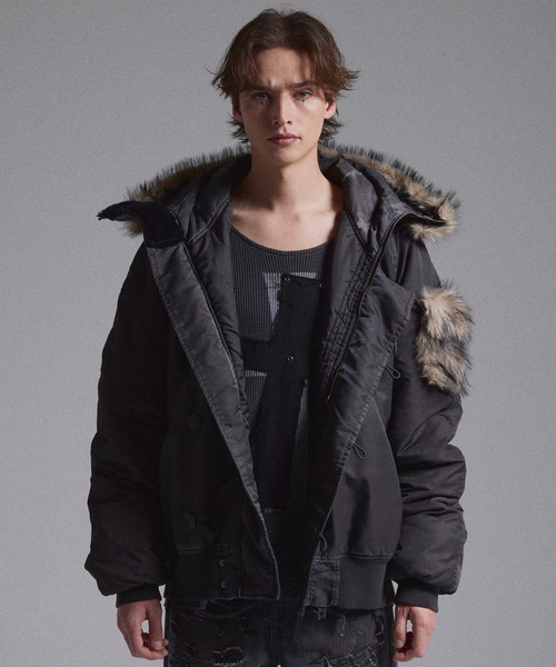 GRANCY】ファーポケットデザインフェードN2Bジャケット / Furpocket