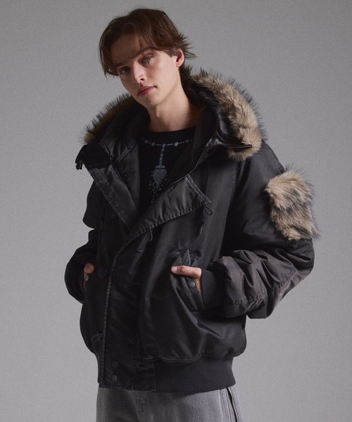 GRANCY】ファーポケットデザインフェードN2Bジャケット / Furpocket