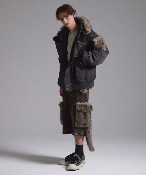 GRANCY】ファーポケットデザインフェードN2Bジャケット / Furpocket