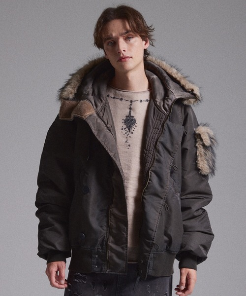 GRANCY】ファーポケットデザインフェードN2Bジャケット / Furpocket