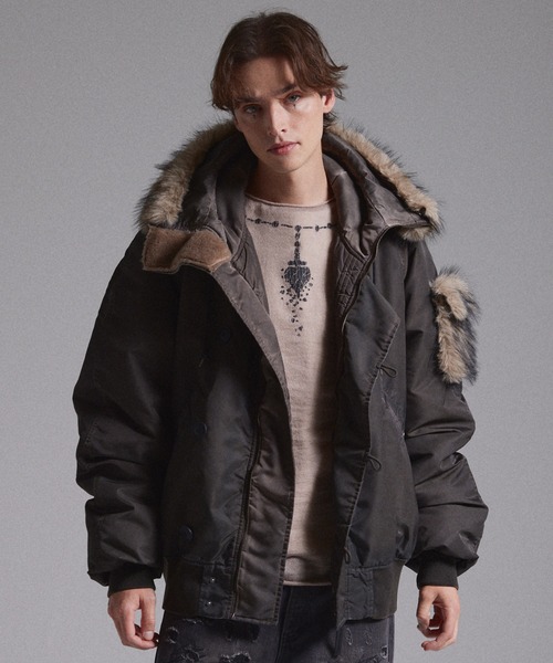 GRANCY】ファーポケットデザインフェードN2Bジャケット / Furpocket