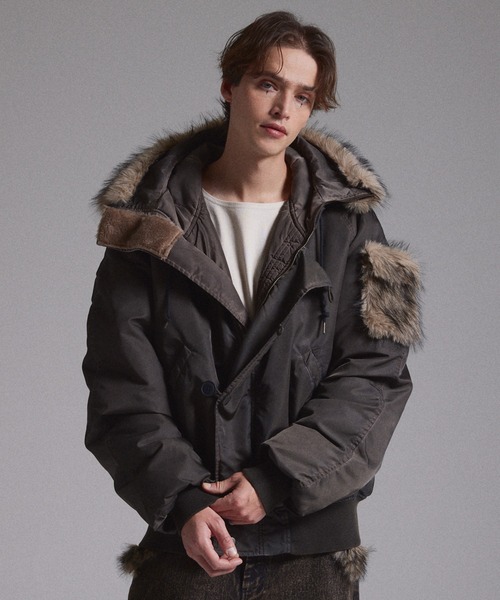 GRANCY】ファーポケットデザインフェードN2Bジャケット / Furpocket