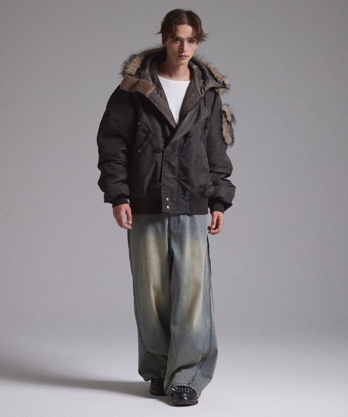 GRANCY】ファーポケットデザインフェードN2Bジャケット / Furpocket