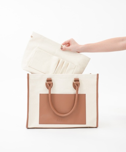 APRILY(アプリリー)の「3way APRILYキャンバストートバッグ L(トートバッグ・レディース・ブラック/グレイッシュベージュ/ブラウン/ピンク・L)」の20枚目の写真