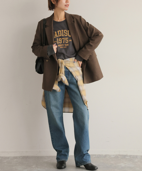 JOURNAL STANDARD relume(ジャーナルスタンダード レリューム)の「《追加2》ラグランスリーブカレッジロングスリーブTEE(Tシャツ/カットソー・レディース・ホワイト×ホワイト/ボルドー/ブラックミックス・FREE)」の4枚目の写真