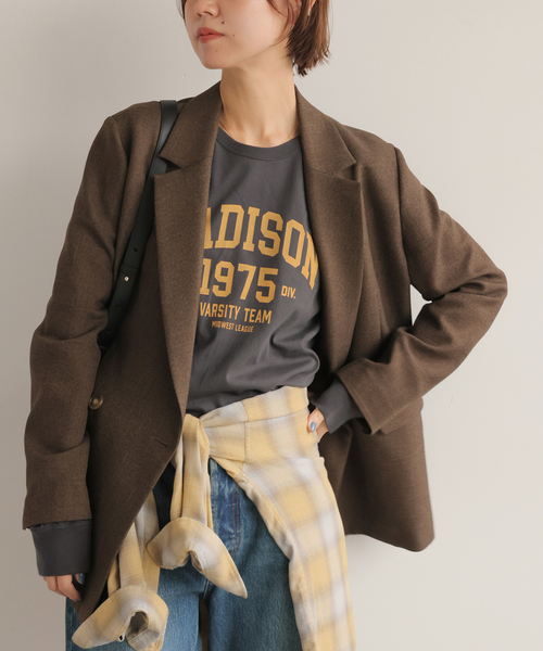 JOURNAL STANDARD relume(ジャーナルスタンダード レリューム)の「《追加2》ラグランスリーブカレッジロングスリーブTEE(Tシャツ/カットソー・レディース・ホワイト×ホワイト/ボルドー/ブラックミックス・FREE)」の5枚目の写真