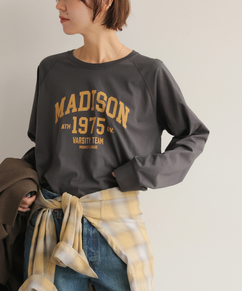 JOURNAL STANDARD relume(ジャーナルスタンダード レリューム)の「《追加2》ラグランスリーブカレッジロングスリーブTEE(Tシャツ/カットソー・レディース・ホワイト×ホワイト/ボルドー/ブラックミックス・FREE)」の8枚目の写真
