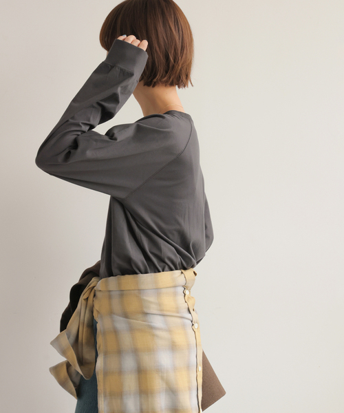 JOURNAL STANDARD relume(ジャーナルスタンダード レリューム)の「《追加2》ラグランスリーブカレッジロングスリーブTEE(Tシャツ/カットソー・レディース・ホワイト×ホワイト/ボルドー/ブラックミックス・FREE)」の9枚目の写真