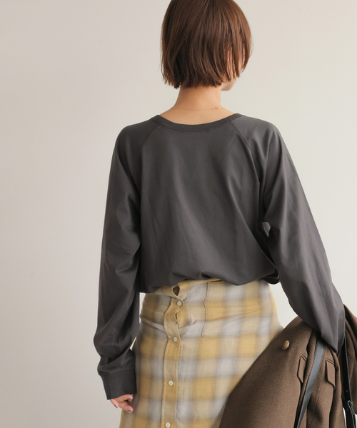 JOURNAL STANDARD relume(ジャーナルスタンダード レリューム)の「《追加2》ラグランスリーブカレッジロングスリーブTEE(Tシャツ/カットソー・レディース・ホワイト×ホワイト/ボルドー/ブラックミックス・FREE)」の10枚目の写真