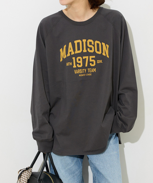 JOURNAL STANDARD relume(ジャーナルスタンダード レリューム)の「《追加2》ラグランスリーブカレッジロングスリーブTEE(Tシャツ/カットソー・レディース・ホワイト×ホワイト/ボルドー/ブラックミックス・FREE)」の14枚目の写真