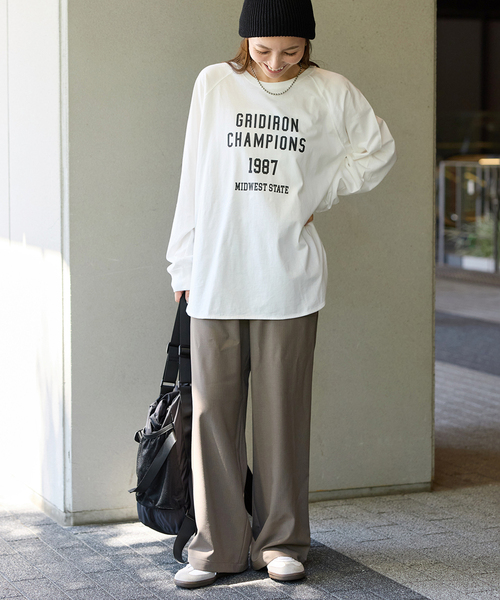 JOURNAL STANDARD relume(ジャーナルスタンダード レリューム)の「《追加2》ラグランスリーブカレッジロングスリーブTEE(Tシャツ/カットソー・レディース・ホワイト×ホワイト/ボルドー/ブラックミックス・FREE)」の17枚目の写真