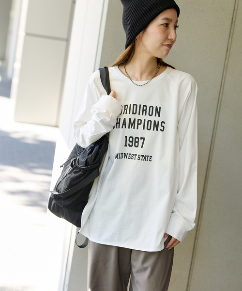 JOURNAL STANDARD relume(ジャーナルスタンダード レリューム)の「《追加2》ラグランスリーブカレッジロングスリーブTEE(Tシャツ/カットソー・レディース・ホワイト×ホワイト/ボルドー/ブラックミックス・FREE)」の20枚目の写真
