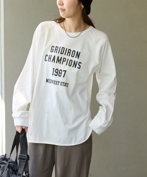 JOURNAL STANDARD relume(ジャーナルスタンダード レリューム)の「《追加2》ラグランスリーブカレッジロングスリーブTEE(Tシャツ/カットソー・レディース・ホワイト×ホワイト/ボルドー/ブラックミックス・FREE)」の21枚目の写真