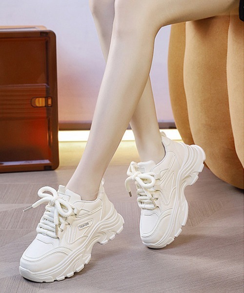 Miniministore(ミニミニストア)の「ダッドスニーカー レディース 厚底靴美脚(スニーカー・レディース・グレー/アイボリー/ブラック・24.5cm/23.5cm/24.0cm/23.0cm/22.5cm)」の20枚目の写真