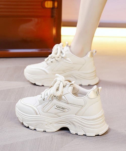 Miniministore(ミニミニストア)の「ダッドスニーカー レディース 厚底靴美脚(スニーカー・レディース・グレー/アイボリー/ブラック・24.5cm/23.5cm/24.0cm/23.0cm/22.5cm)」の21枚目の写真