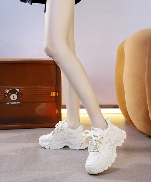 Miniministore(ミニミニストア)の「ダッドスニーカー レディース 厚底靴美脚(スニーカー・レディース・グレー/アイボリー/ブラック・24.5cm/23.5cm/24.0cm/23.0cm/22.5cm)」の22枚目の写真