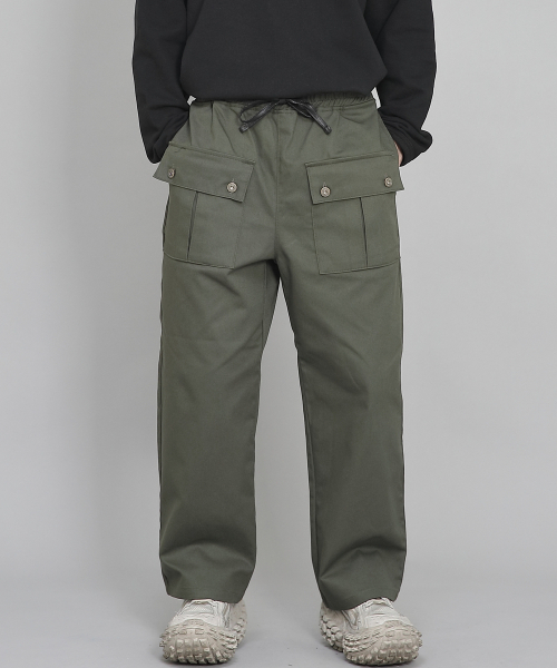 SAINTCREW(セントクルー)の「EXワイドダブルボタンカーゴパンツ EDC-345 カーキ(その他パンツ・メンズ・その他・MEDIUM/LARGE/X-LARGE)」の1枚目の写真