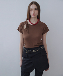 TWENTY FOUR T（トゥエンティフォーティ）の「Two-way Ribbon T-shirt Brown（Tシャツ/カットソー）」