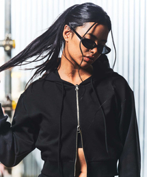 GALEX（ギャレックス）の「Retro Women's Crop Hooded Zip-Up Black GA5730 BK（パーカー）」