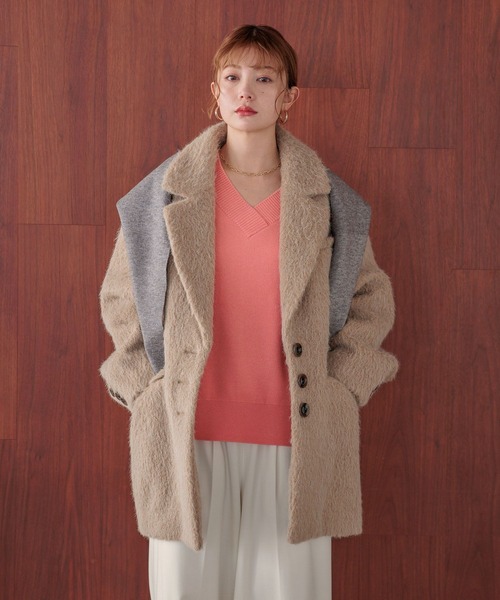 BAYFLOW（ベイフロー）の「[アレンジを楽しめる♪]サンカクニットストール（ストール/ショール・レディース・グレー/ブラック・FREE）」の4枚目の写真