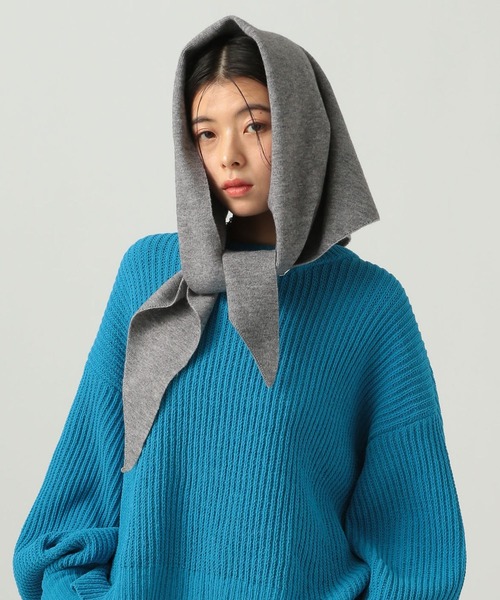 BAYFLOW（ベイフロー）の「[アレンジを楽しめる♪]サンカクニットストール（ストール/ショール・レディース・グレー/ブラック・FREE）」の8枚目の写真