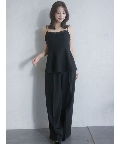 LAGUNAMOON(ラグナムーン)の「レースネックペプラムキャミソール 【夏服】【レイヤードトップス】【セットアップ対応】(キャミソール・レディース・ライトブルー/ブラック/その他1・FREE)」の11枚目の写真