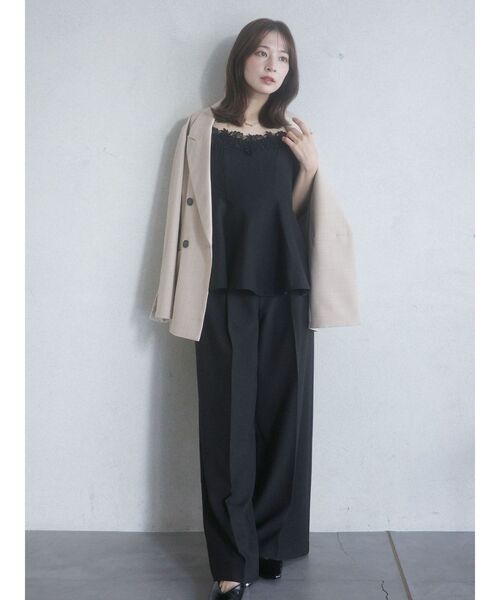 LAGUNAMOON(ラグナムーン)の「レースネックペプラムキャミソール 【夏服】【レイヤードトップス】【セットアップ対応】(キャミソール・レディース・ライトブルー/ブラック/その他1・FREE)」の13枚目の写真